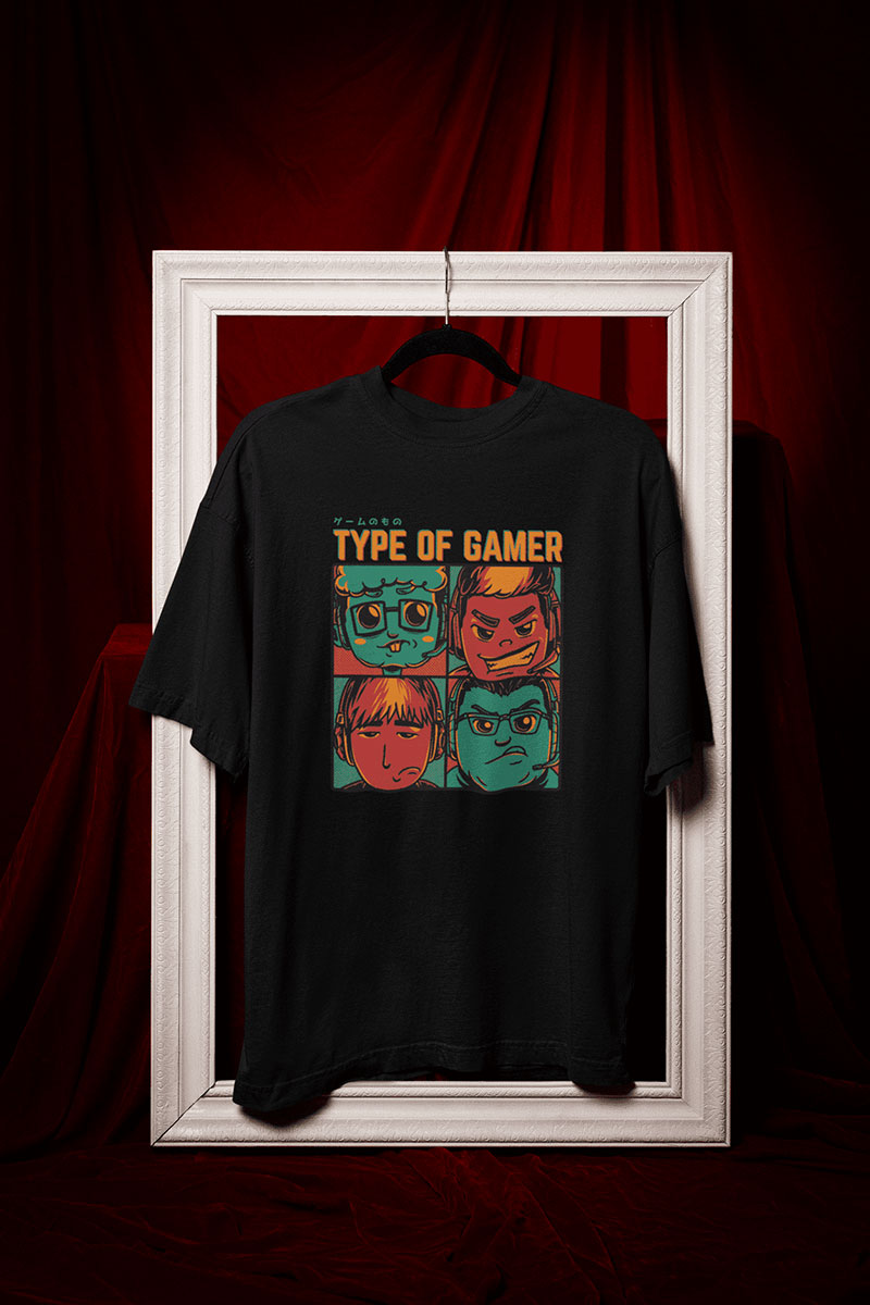 Type Of Gamers: Oversize Printed T-shirt