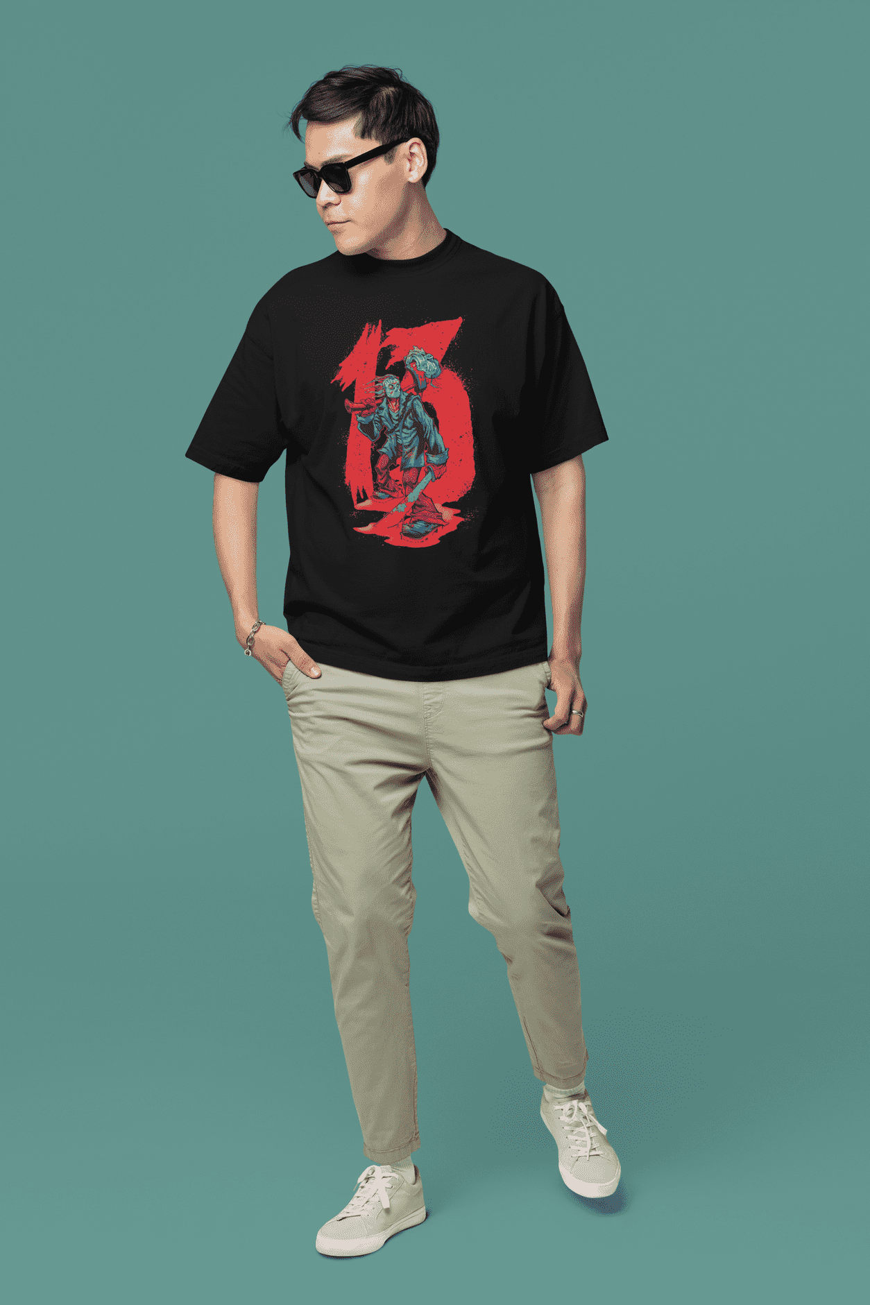 Slasher Mode: Oversize Printed T-shirt