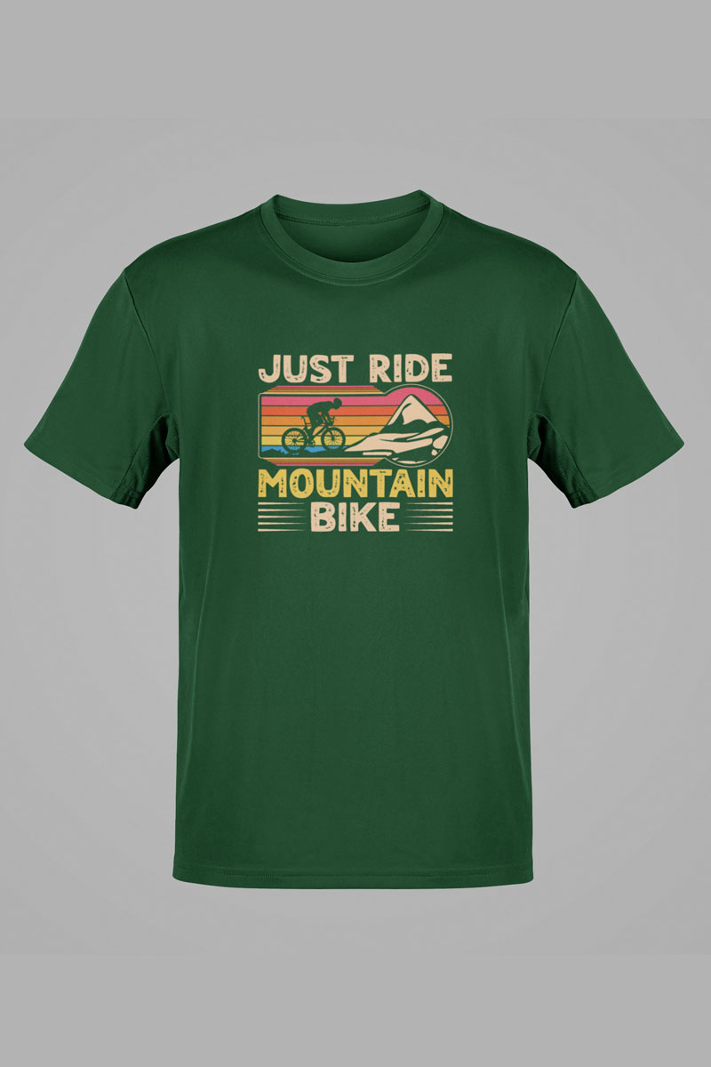 Forest Green Classic Fit T-Shirt – “Just Ride Mountain Bike” Edition
