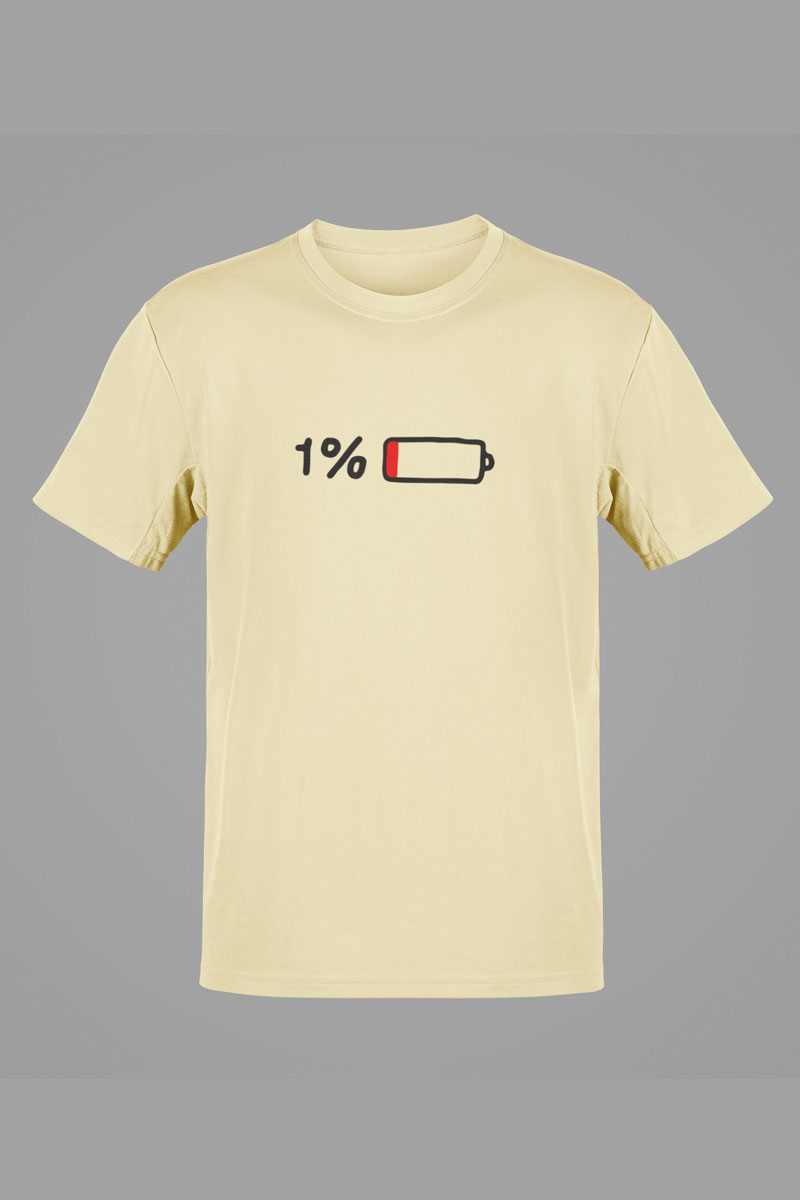 Yellow Classic Fit Tee – “1% Battery Life” Edition