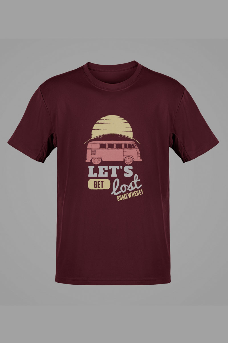 Lets Get Lost Somewhere Coffee Brown Travel Tee