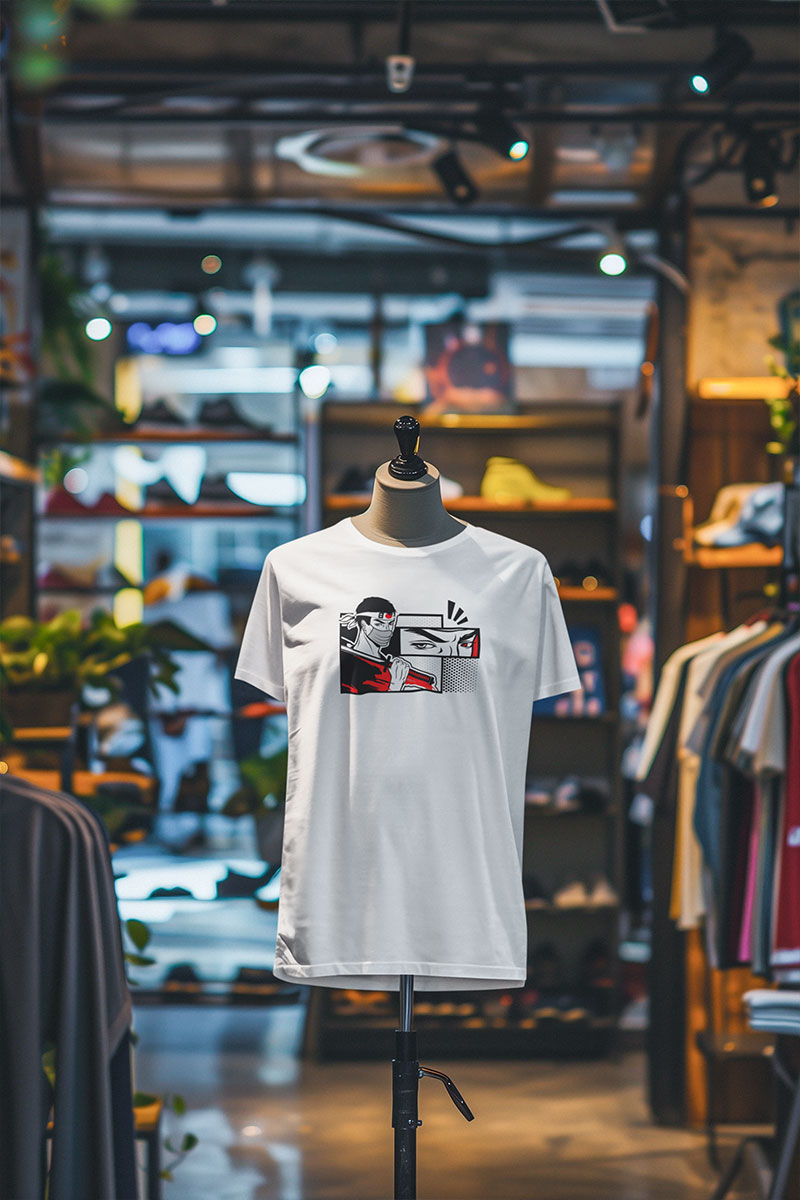 Silent Samurai Red Blade Tee White